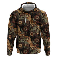Batik Pedalaman Semen Lereng Style Zip Hoodie Indonesian Traditional Pattern LT01 Pullover Hoodie Black - Polynesian Pride