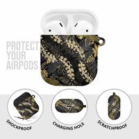 Gold Tropical Leaves Hawaii Mikioi Lei AirPods Case Luxury Stylized - Polynesian Pride