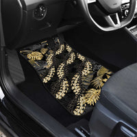 Gold Tropical Leaves Hawaii Mikioi Lei Car Mats Luxury Stylized - Polynesian Pride
