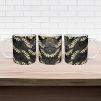 Gold Tropical Leaves Hawaii Mikioi Lei Ceramic Mug Luxury Stylized LT01 - Polynesian Pride