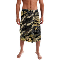 Gold Tropical Leaves Hawaii Mikioi Lei Lavalava Luxury Stylized - Polynesian Pride