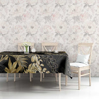 Gold Tropical Leaves Hawaii Mikioi Lei Tablecloth Luxury Stylized - Polynesian Pride