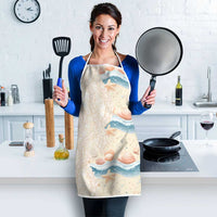 Beige Hawaii Lei Seashells Starfish Apron Sandy Sylized - Polynesian Pride