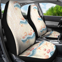 Beige Hawaii Lei Seashells Starfish Car Seat Cover Sandy Sylized - Polynesian Pride