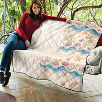 Beige Hawaii Lei Seashells Starfish Quilt Sandy Sylized - Polynesian Pride