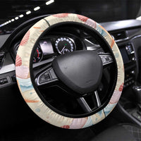 Beige Hawaii Lei Seashells Starfish Steering Wheel Cover Sandy Sylized - Polynesian Pride