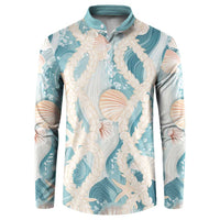 Hawaii Lei Seashells Starfish Button Sweatshirt Fresh Summer Vibe - Polynesian Pride