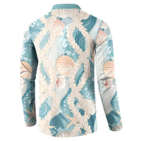 Hawaii Lei Seashells Starfish Button Sweatshirt Fresh Summer Vibe - Polynesian Pride