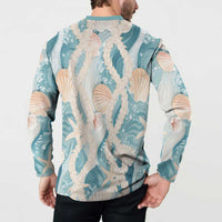 Hawaii Lei Seashells Starfish Button Sweatshirt Fresh Summer Vibe - Polynesian Pride