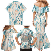 Hawaii Lei Seashells Starfish Family Matching Mermaid Dress and Hawaiian Shirt Fresh Summer Vibe - Polynesian Pride