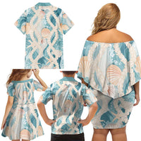 Hawaii Lei Seashells Starfish Family Matching Off Shoulder Short Dress and Hawaiian Shirt Fresh Summer Vibe - Polynesian Pride