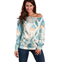 Hawaii Lei Seashells Starfish Off Shoulder Sweater Fresh Summer Vibe - Polynesian Pride