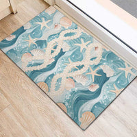 Hawaii Lei Seashells Starfish Rubber Doormat Fresh Summer Vibe - Polynesian Pride