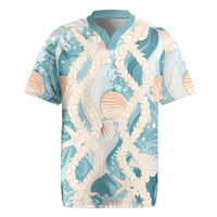 Hawaii Lei Seashells Starfish Rugby Jersey Fresh Summer Vibe - Polynesian Pride
