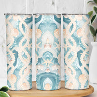 Hawaii Lei Seashells Starfish Skinny Tumbler Fresh Summer Vibe - Polynesian Pride