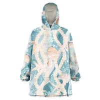 Hawaii Lei Seashells Starfish Wearable Blanket Hoodie Fresh Summer Vibe - Polynesian Pride