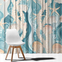 Hawaii Lei Seashells Starfish Window Curtain Fresh Summer Vibe - Polynesian Pride