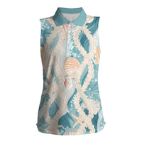 Hawaii Lei Seashells Starfish Women Sleeveless Polo Shirt Fresh Summer Vibe - Polynesian Pride