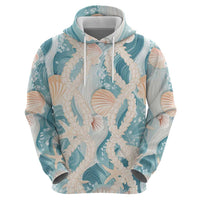 Hawaii Lei Seashells Starfish Zip Hoodie Fresh Summer Vibe - Polynesian Pride