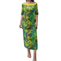 Hawaii Summer Tropical Leaves Family Matching Puletasi and Hawaiian Shirt - Polynesian Pride