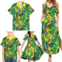 Hawaii Summer Tropical Leaves Family Matching Summer Maxi Dress and Hawaiian Shirt - Polynesian Pride