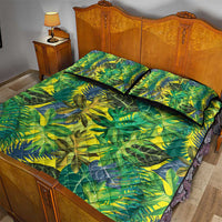 Hawaii Summer Tropical Leaves Quilt Bed Set - Polynesian Pride