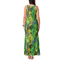 Hawaii Summer Tropical Leaves Tank Maxi Dress - Polynesian Pride