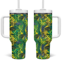 Hawaii Summer Tropical Leaves Tumbler With Handle - Polynesian Pride