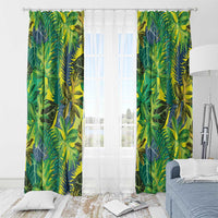 Hawaii Summer Tropical Leaves Window Curtain - Polynesian Pride