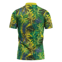 Hawaii Summer Tropical Leaves Zipper Polo Shirt - Polynesian Pride