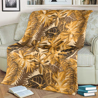 Hawaii Gold Tropical Leaves Blanket - Polynesian Pride