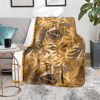 Hawaii Gold Tropical Leaves Blanket - Polynesian Pride