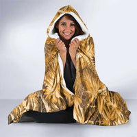 Hawaii Gold Tropical Leaves Hooded Blanket - Polynesian Pride