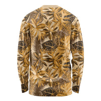 Hawaii Gold Tropical Leaves Long Sleeve Shirt - Polynesian Pride