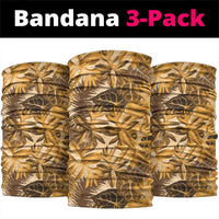 Hawaii Gold Tropical Leaves Neck Gaiter LT01 package One Size: 25*50cm Gold - Polynesian Pride