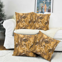 Hawaii Gold Tropical Leaves Pillow Cover - Polynesian Pride