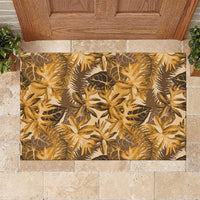 Hawaii Gold Tropical Leaves Rubber Doormat - Polynesian Pride