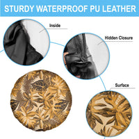 Hawaii Gold Tropical Leaves Spare Tire Cover - Polynesian Pride