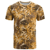 Hawaii Gold Tropical Leaves T Shirt - Polynesian Pride