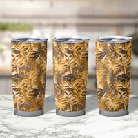 Hawaii Gold Tropical Leaves Tumbler Cup - Polynesian Pride