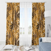 Hawaii Gold Tropical Leaves Window Curtain - Polynesian Pride