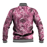 Hawaii Pink Tropical Leaves Baseball Jacket - Polynesian Pride