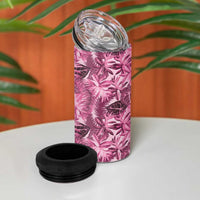 Hawaii Pink Tropical Leaves 4 in 1 Can Cooler Tumbler - Polynesian Pride