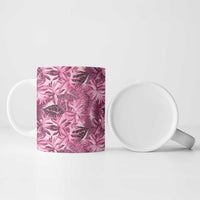 Hawaii Pink Tropical Leaves Ceramic Mug - Polynesian Pride