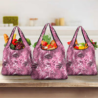 Hawaii Pink Tropical Leaves Grocery Bag - Polynesian Pride