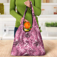 Hawaii Pink Tropical Leaves Grocery Bag - Polynesian Pride