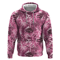 Hawaii Pink Tropical Leaves Hoodie - Polynesian Pride