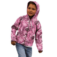 Hawaii Pink Tropical Leaves Kid Hoodie - Polynesian Pride