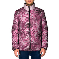 Hawaii Pink Tropical Leaves Padded Jacket - Polynesian Pride