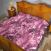 Hawaii Pink Tropical Leaves Quilt - Polynesian Pride